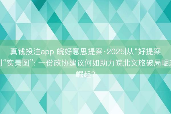 真钱投注app 皖好意思提案·2025|从“好提案”到“实景图”: 一份政协建议何如助力皖北文旅破局崛起?