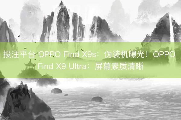 投注平台 OPPO Find X9s:伪装机曝光!OPPO Find X9 Ultra:屏幕素质清晰