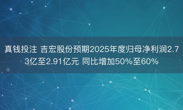 真钱投注 吉宏股份预期2025年度归母净利润2.73亿至2.91亿元 同比增加50%至60%