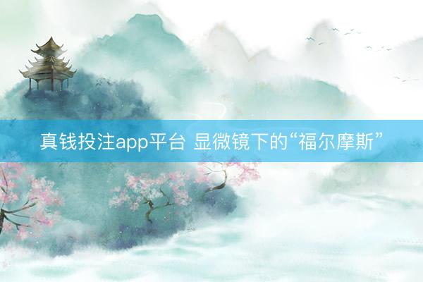 真钱投注app平台 显微镜下的“福尔摩斯”