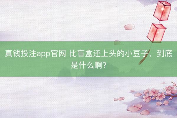 真钱投注app官网 比盲盒还上头的小豆子，到底是什么啊？