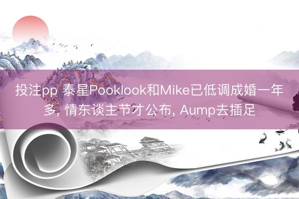 投注pp 泰星Pooklook和Mike已低调成婚一年多， 情东谈主节才公布， Aump去插足