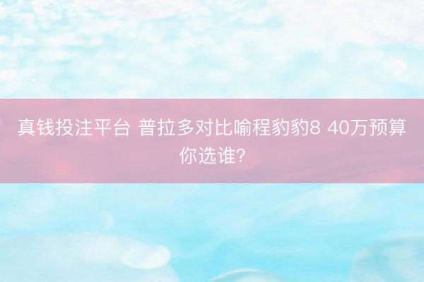 真钱投注平台 普拉多对比喻程豹豹8 40万预算你选谁?