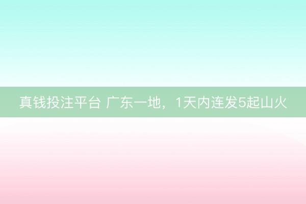 真钱投注平台 广东一地，1天内连发5起山火