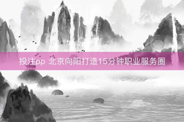 投注pp 北京向阳打造15分钟职业服务圈