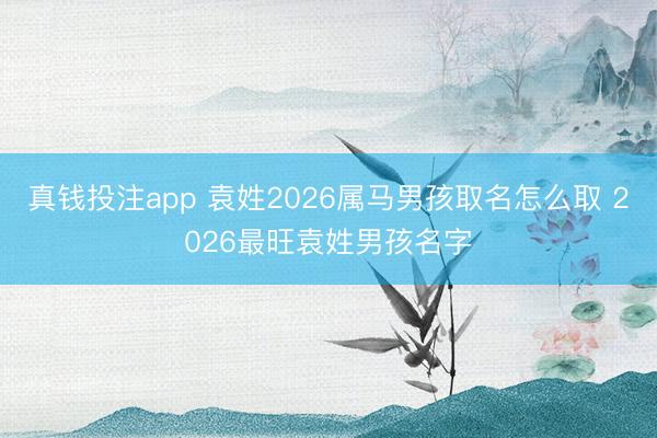 真钱投注app 袁姓2026属马男孩取名怎么取 2026最旺袁姓男孩名字