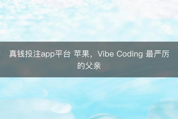 真钱投注app平台 苹果，Vibe Coding 最严厉的父亲