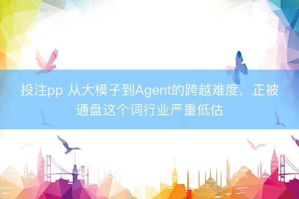 投注pp 从大模子到Agent的跨越难度,正被通盘这个词行业严重低估