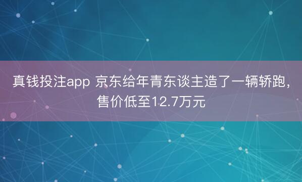 真钱投注app 京东给年青东谈主造了一辆轿跑，售价低至12.7万元