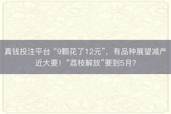 真钱投注平台 “9颗花了12元”，有品种展望减产近大要！“荔枝解放”要到5月？