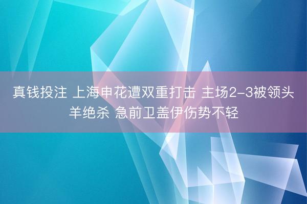 真钱投注 上海申花遭双重打击 主场2-3被领头羊绝杀 急前卫盖伊伤势不轻