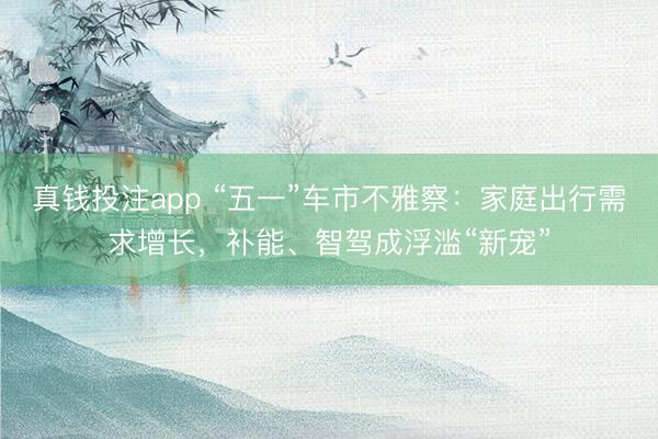 真钱投注app “五一”车市不雅察：家庭出行需求增长，补能、智驾成浮滥“新宠”