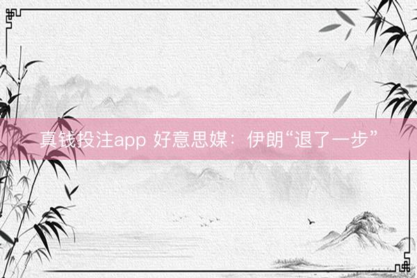 真钱投注app 好意思媒：伊朗“退了一步”