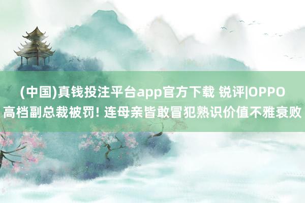 (中国)真钱投注平台app官方下载 锐评|OPPO高档副总裁被罚! 连母亲皆敢冒犯熟识价值不雅衰败