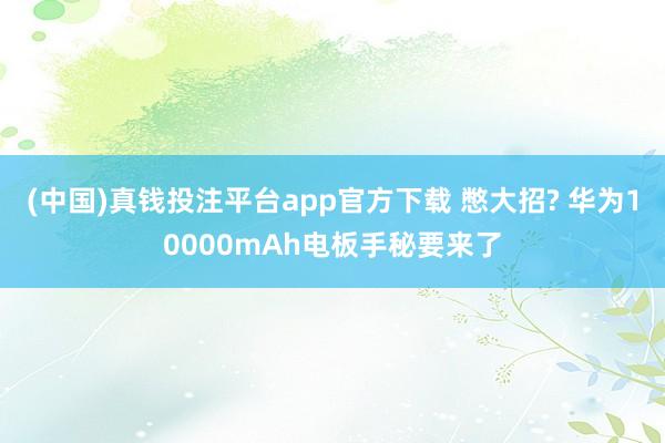 (中国)真钱投注平台app官方下载 憋大招? 华为10000mAh电板手秘要来了
