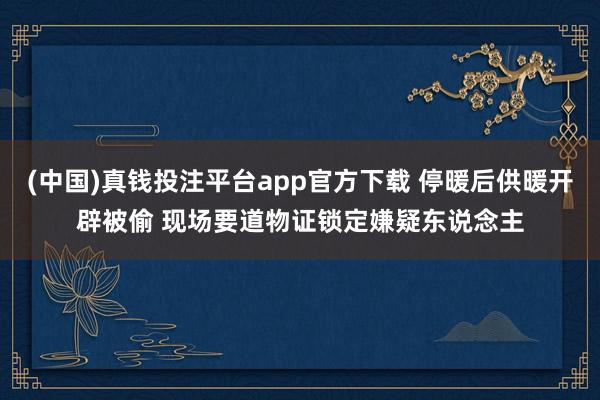 (中国)真钱投注平台app官方下载 停暖后供暖开辟被偷 现场要道物证锁定嫌疑东说念主