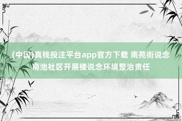 (中国)真钱投注平台app官方下载 南苑街说念南池社区开展楼说念环境整治责任
