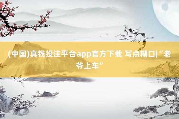 (中国)真钱投注平台app官方下载 写点糊口|“老爷上车”