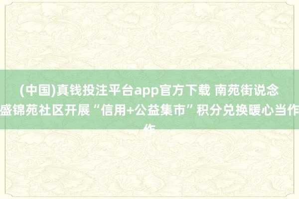 (中国)真钱投注平台app官方下载 南苑街说念盛锦苑社区开展“信用+公益集市”积分兑换暖心当作