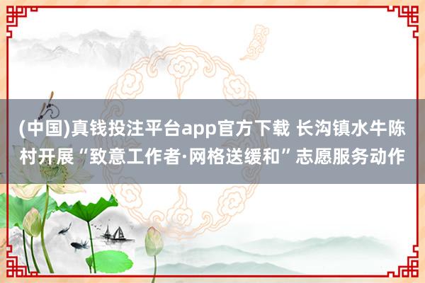 (中国)真钱投注平台app官方下载 长沟镇水牛陈村开展“致意工作者·网格送缓和”志愿服务动作