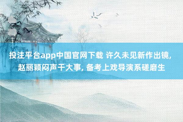 投注平台app中国官网下载 许久未见新作出镜， 赵丽颖闷声干大事， 备考上戏导演系磋磨生