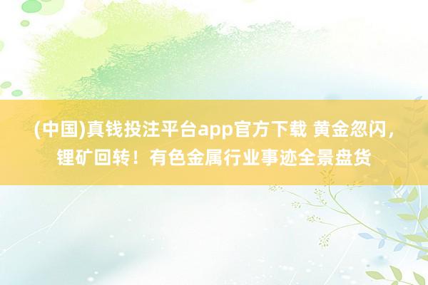 (中国)真钱投注平台app官方下载 黄金忽闪，锂矿回转！有色金属行业事迹全景盘货