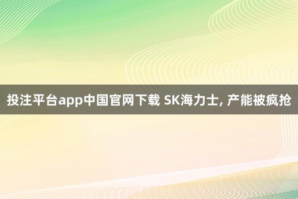投注平台app中国官网下载 SK海力士， 产能被疯抢
