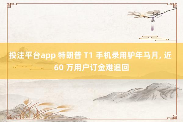 投注平台app 特朗普 T1 手机录用驴年马月， 近 60 万用户订金难追回