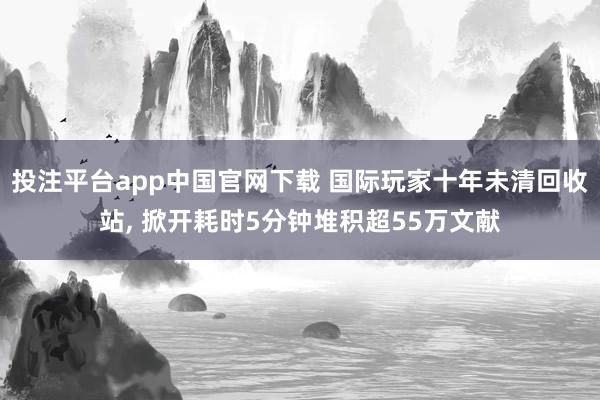 投注平台app中国官网下载 国际玩家十年未清回收站， 掀开耗时5分钟堆积超55万文献