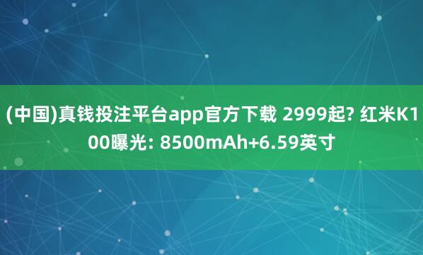 (中国)真钱投注平台app官方下载 2999起? 红米K100曝光: 8500mAh+6.59英寸