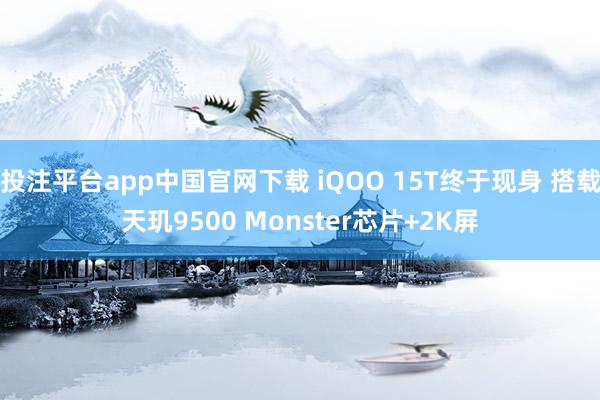 投注平台app中国官网下载 iQOO 15T终于现身 搭载天玑9500 Monster芯片+2K屏