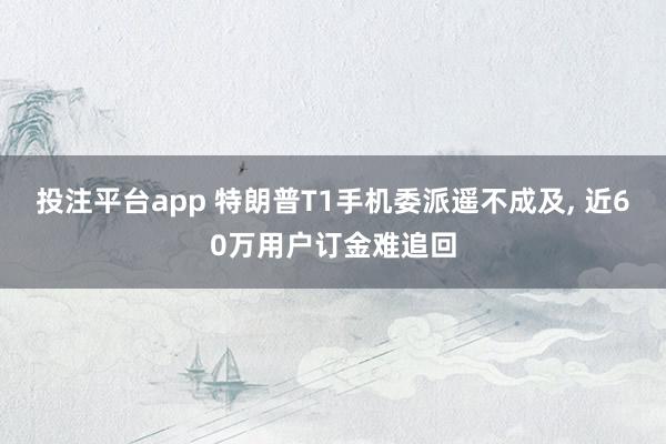 投注平台app 特朗普T1手机委派遥不成及， 近60万用户订金难追回