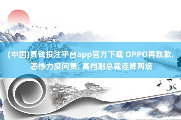 (中国)真钱投注平台app官方下载 OPPO再致歉， 悲惨力度问责， 高档副总裁连降两级