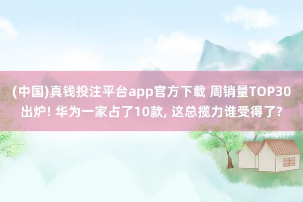 (中国)真钱投注平台app官方下载 周销量TOP30出炉! 华为一家占了10款， 这总揽力谁受得了?