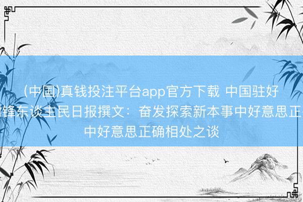 (中国)真钱投注平台app官方下载 中国驻好意思大使谢锋东谈主民日报撰文：奋发探索新本事中好意思正确相处之谈