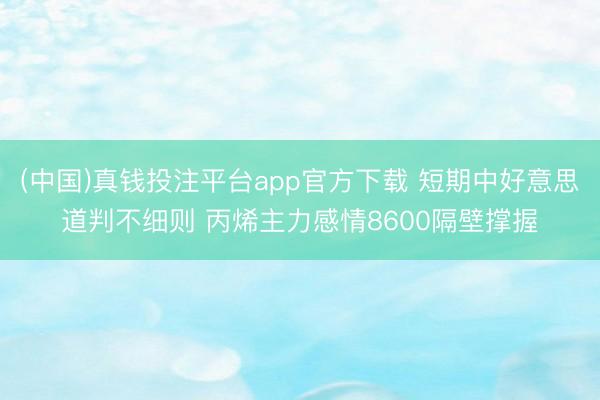 (中国)真钱投注平台app官方下载 短期中好意思道判不细则 丙烯主力感情8600隔壁撑握