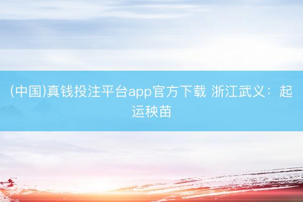 (中国)真钱投注平台app官方下载 浙江武义：起运秧苗
