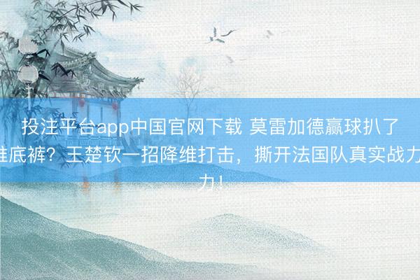 投注平台app中国官网下载 莫雷加德赢球扒了谁底裤？王楚钦一招降维打击，撕开法国队真实战力！