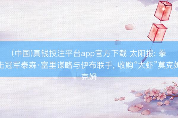 (中国)真钱投注平台app官方下载 太阳报: 拳击冠军泰森·富里谋略与伊布联手， 收购“大虾”莫克姆