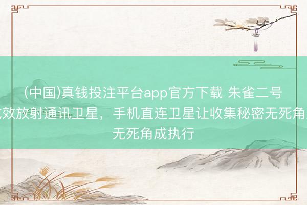 (中国)真钱投注平台app官方下载 朱雀二号火箭成效放射通讯卫星，手机直连卫星让收集秘密无死角成执行