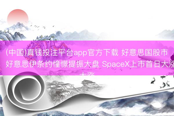 (中国)真钱投注平台app官方下载 好意思国股市：好意思伊条约憧憬提振大盘 SpaceX上市首日大涨