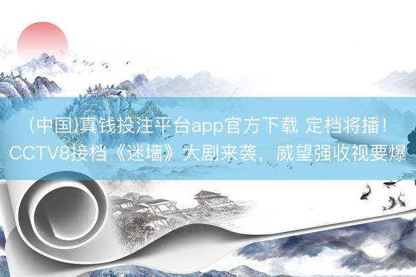 (中国)真钱投注平台app官方下载 定档将播！CCTV8接档《迷墙》大剧来袭，威望强收视要爆