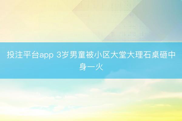 投注平台app 3岁男童被小区大堂大理石桌砸中身一火