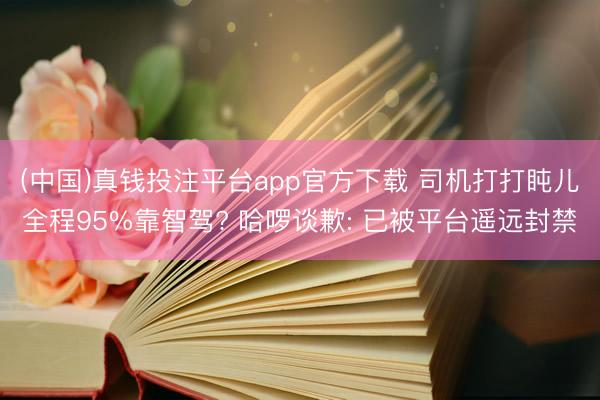 (中国)真钱投注平台app官方下载 司机打打盹儿全程95%靠智驾? 哈啰谈歉: 已被平台遥远封禁