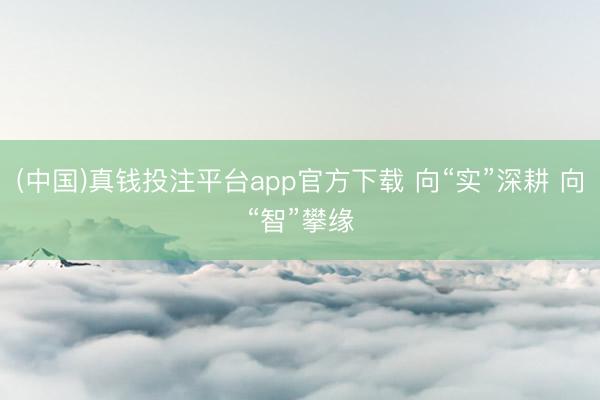 (中国)真钱投注平台app官方下载 向“实”深耕 向“智”攀缘