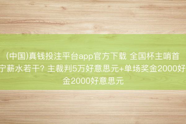(中国)真钱投注平台app官方下载 全国杯主哨首秀! 马宁薪水若干? 主裁判5万好意思元+单场奖金2000好意思元